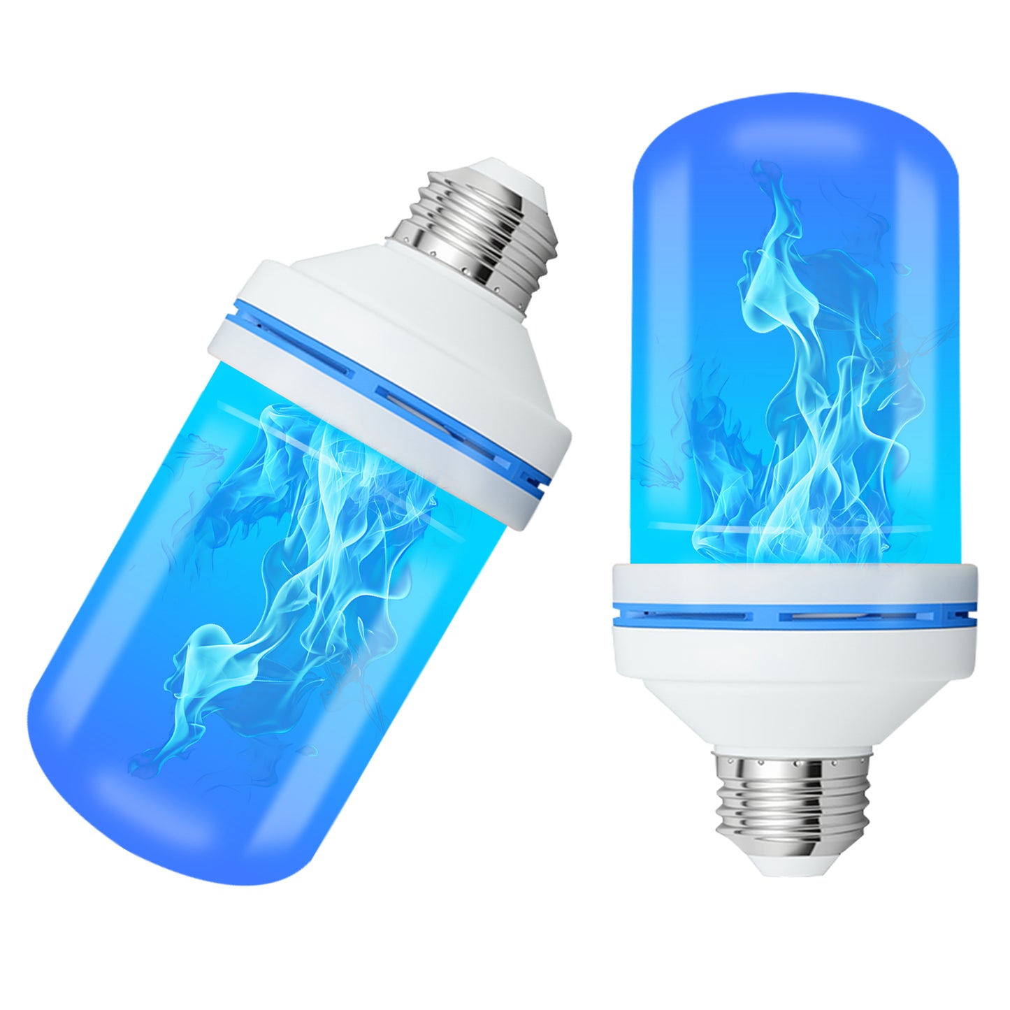 Catgood Blue LED Flame Bulbs, 4 Modes Flickering Fire Light, E26 Base for Halloween & Outdoor Decor, 4 Pack