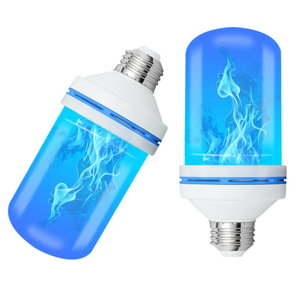 Catgood Blue LED Flame Bulbs, 4 Modes Flickering Fire Light, E26 Base for Halloween & Outdoor Decor, 4 Pack