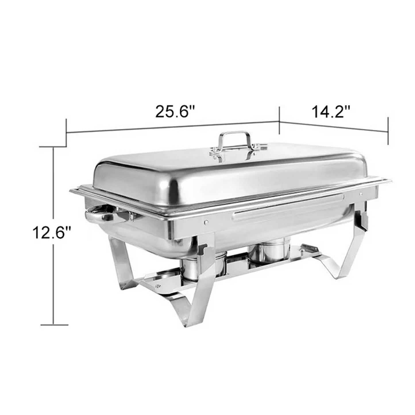 4-Pack Chafing Dish Buffet Set 9 Qt, Foldable Rectangular Chafer Set, Stainless Steel Food Warmer Set W/Full Size Water Pan, Fuel Holder for Parties Cooked Food Insulation
