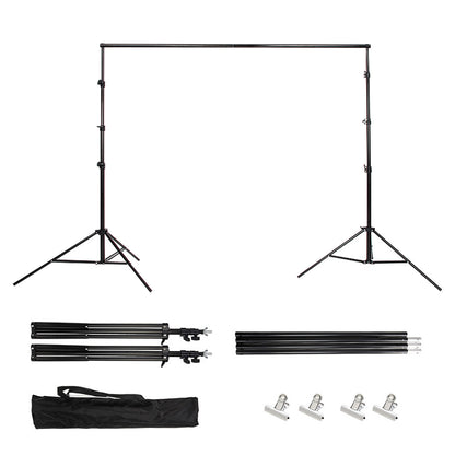10ft Adjustable Background Support Stand Photography Video Studio Backdrop Kit with Carry Bag,4 Backdrop Clamps