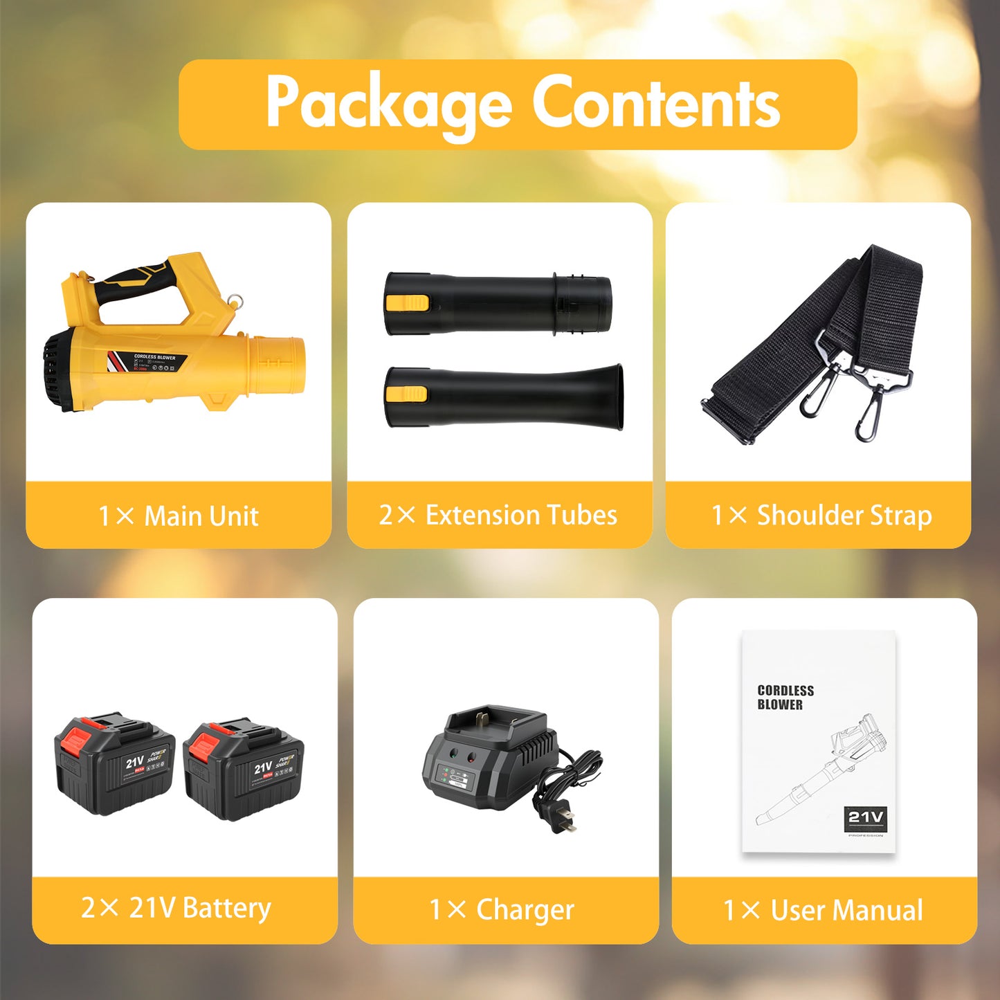 Leaf Blower with Battery & Charger, 21V Cordless Leaf Blower with 2x6.0 Ah Battery, Electric Leaf Blower with 6 Speed Mode, 280MPH Battery Operated Leaf Blower for Patio Garden Lawn Cleaning