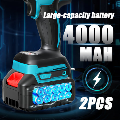 Baokaler Cordless Impact Wrench 1/2-Inch, Max Torque 740 Ft-lbs Impact Gun, High Efficiency Brushless Motor with Fast Charger and 2 Battery, 21V High Torque Power Impact Driver for Car/Mower