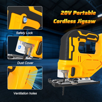 Brushless Cordless Jig Saw, Electric Jigsaw Tool Power Jig Saws for Woodworking, Wood Cutter Hand Tool with 3 Orbital Settings, ¡À45¡ã Bevel Cutting, Compatible for DEWALT 20V Battery
