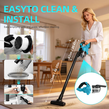 Cordless Handheld Vacuum for Makita Battery, 5-in-1 Car Vacuum Cleaner with LED Light and 400W Motor for Floor Carpet,Blue (Battery Not Included)