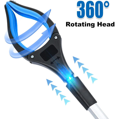 2pcs Grabber Reaching Tool, Hand Reacher Grabber Trash Pick up Claw for Elderly, Aluminum Blue