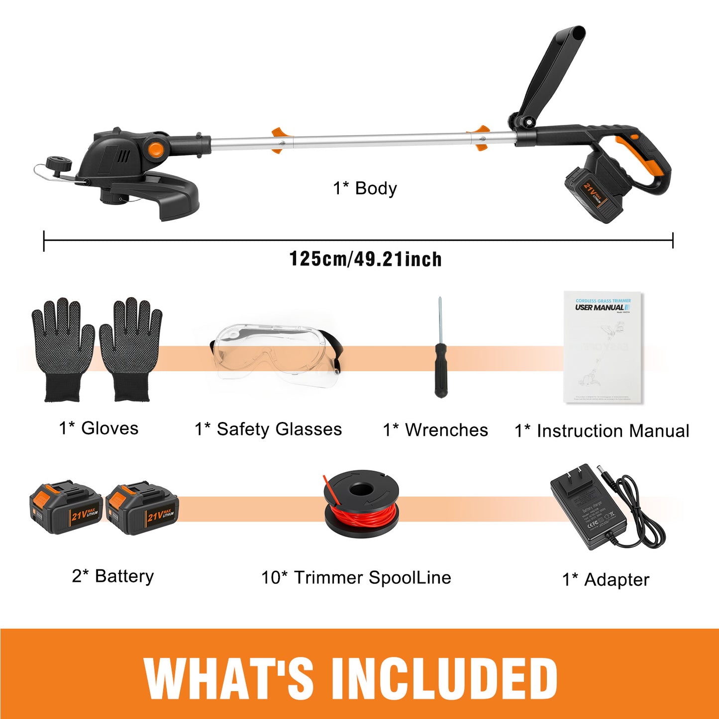 CATGOOD 4AH Cordless String Trimmer, 12" Weed Wacker Cordless with Fast Charger, 2 in 1 Lawn Mower and Weed Trimmer