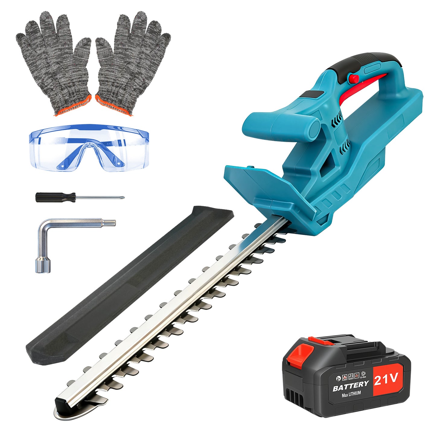 Baokaler 21V Cordless Hedge Trimmer, 20 Inch Hedge Trimmer for Bush Shrub Cutting, 3.0 AhBattery and Charger Included