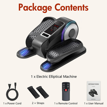 RICAN Under Desk Elliptical Machine, Leg Exerciser Electric for Seniors Adults, Ellipse Leg Exerciser with 12 Speed & 12 Mode, Quiet & Portable