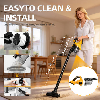 Cordless Handheld Vacuum for Makita Battery, 5-in-1 Car Vacuum Cleaner with LED Light and 400W Motor for Floor Carpet, Yellow (Battery Not Included)