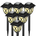 Catgood Solar Lights Outdoor Pathway, 6 Pack Solar Garden Stake Lights for Yard Patio Walkway Planter Pool, LED Waterproof, Cool White