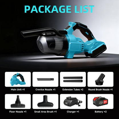Cordless Handheld Vacuum for Makita Battery, 5-in-1 Car Vacuum Cleaner with 4.0Ah Battery and Charger for Floor Carpet, Blue