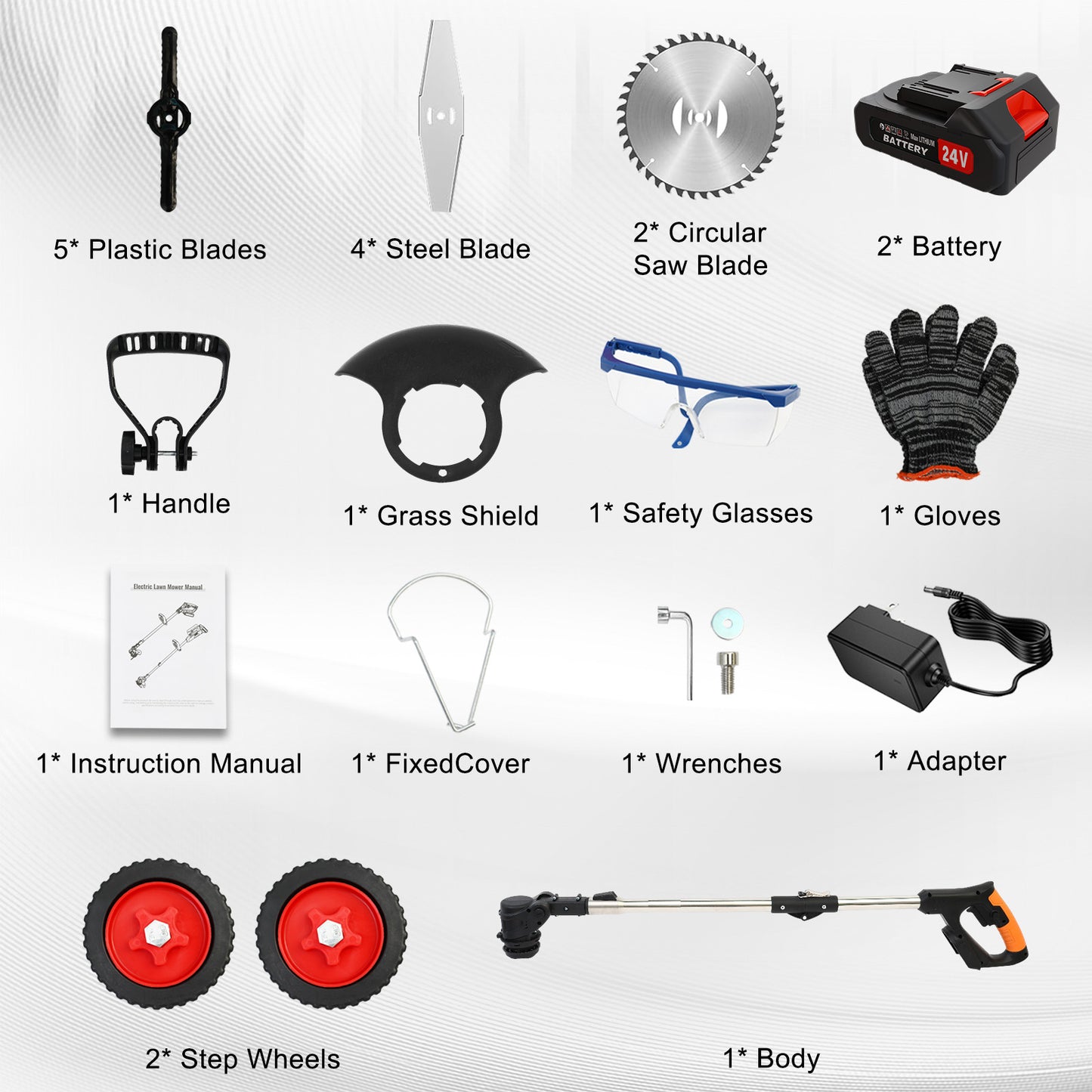Weed Wacker, Cordless Electric Weed Eaters Weed Trimmer with 2 Battery, Black