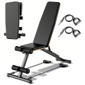 BAOKALER Adjustable Weight Bench, Adjustable Workout Bench with Resistance Bands, Multi-Function Strength Training Bench Press Exercise Equipment for Home Gym