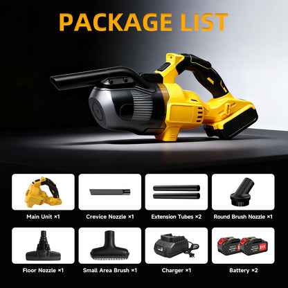 Cordless Handheld Vacuum for Makita Battery, 5-in-1 Car Vacuum Cleaner with 2×4.0Ah Batteries and Charger for Floor Carpet, Yellow