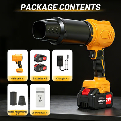 Cordless Leaf Blower, 950000 RPM Electric Leaf Blower with 2 X 4.0Ah Batteries & Charger, 110MPH Lightweight Handheld Blower for Patio Cleaning Blowing Leaves & Dust, Yellow