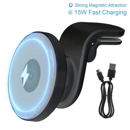 Magnetic Car Mount Charger for Mag-Safe,15W Fast Wireless Car Charger, 360¡ã Rotating Magnetic Phone Holder for Car Air Vent, Compatible with iPhone 17 16 15 14 13 12,Car Accessories£¬Black