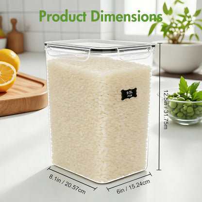 9.5L/321oz Cereal Flour Storage, 2 Pcs Large Food Storage Containers Airtight Pantry Storage Canisters for Flour, Sugar