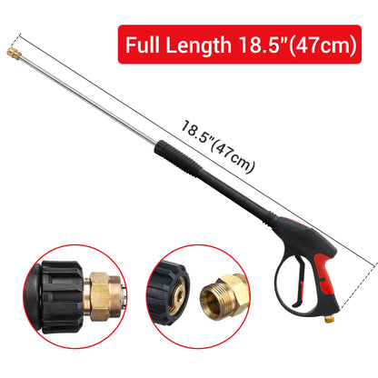 CATGOOD 4000 PSI Pressure Washer Gun with Extension Wand, Pressure Washer Wand with 50FT Hose and 5 Quick Connect Nozzles, Power Washer Gun Handle Car Wash Spray Gun Kit, 5 Spray Patterns