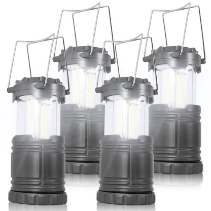 Baokaler LED Camping Lanterns, 4 Pack camping lights, Lamp Light, Collapsible Battery Flashlight, Camping Accessories, Gray