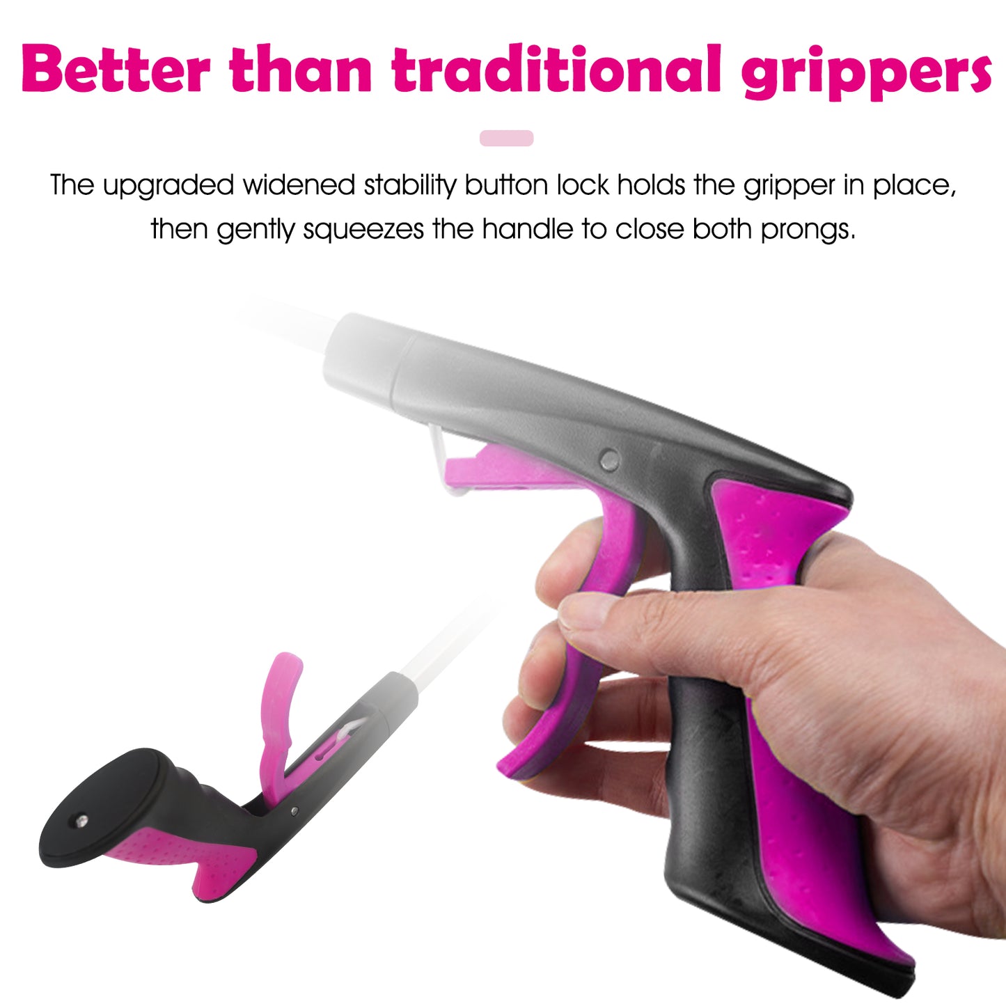 2Pcs 32 Grabber Reacher Tool, Foldable Grabber Reaching Tool, Purple
