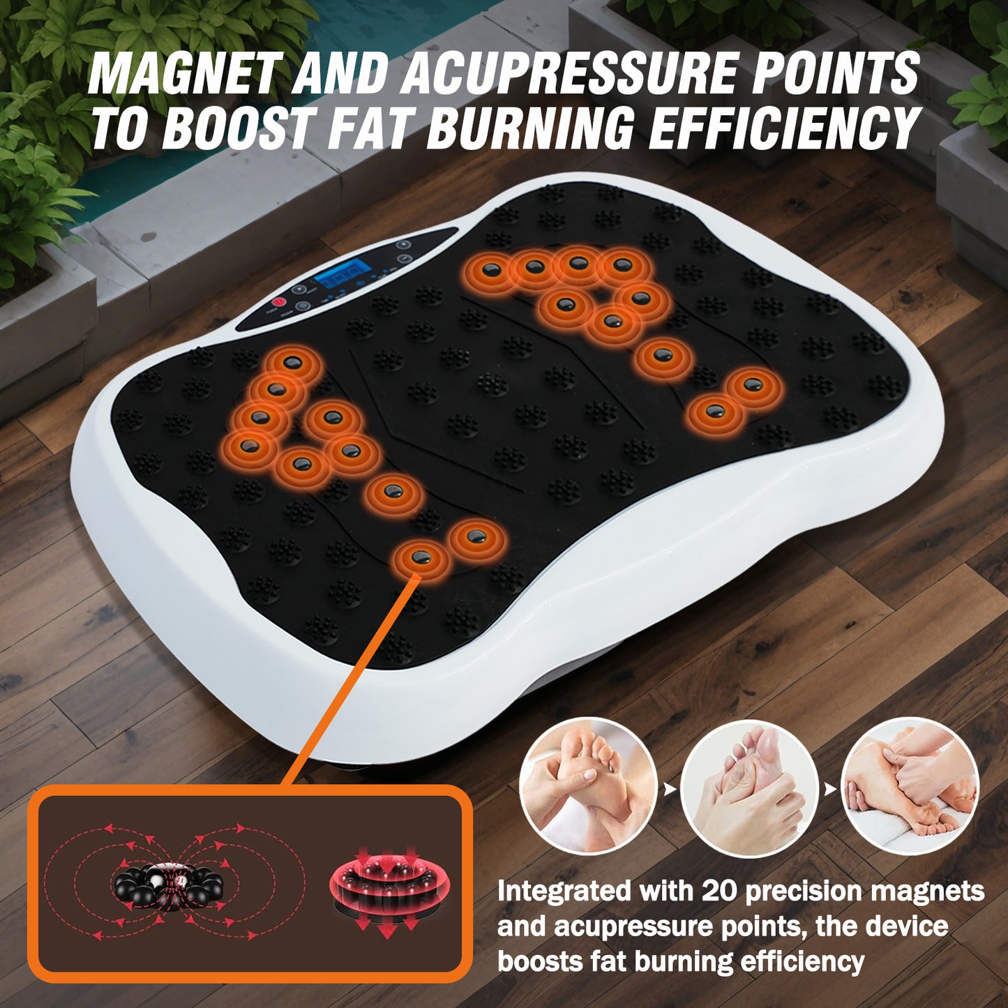 330lb Vibration Plate Exercise Machine, Vibration Board for Lymphatic Drainage, Whole Body Workout Vibrate Fitness Platform, Waver Vibration Stand for Weight Loss, Home Gym Equipment,White