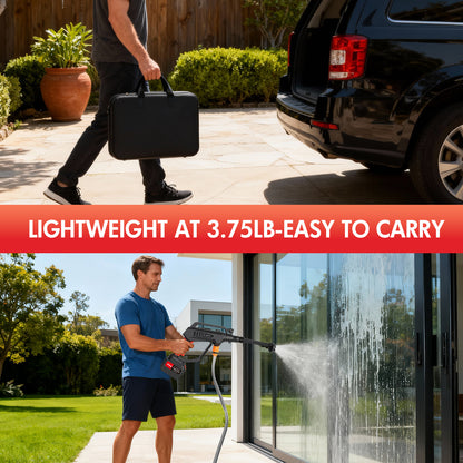 BAOKALER Cordless Pressure Washer with Brushless Motor, 870PSI Portable Power Washer with 24V 6AH Battery, 6 in 1 Nozzle and Digital Display, Black