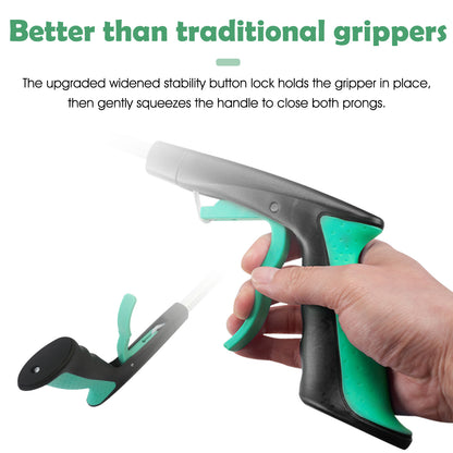 2Pcs 32'' Grabber Reacher Tool, Foldable Grabber Reaching Tool, Lightweight Trash Picker Upper Tool for Elderly with Anti-Slip Rotating Rubber Gripper,Green