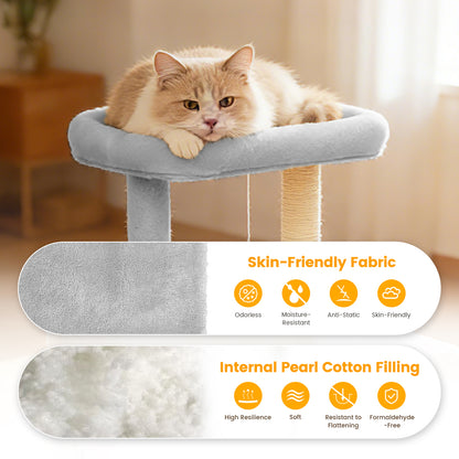 Sturdy Cat Tree: 40-Inch Indoor Cat Tower with Steps for Easy Climbing, Hiding Caves, Scratching Posts & Toys, Perfect for Big Cats