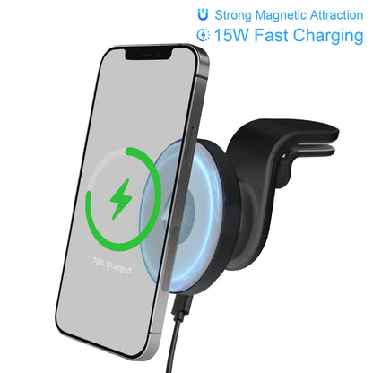 Magnetic Car Mount Charger for Mag-Safe,15W Fast Wireless Car Charger, 360¡ã Rotating Magnetic Phone Holder for Car Air Vent, Compatible with iPhone 17 16 15 14 13 12,Car Accessories£¬Black