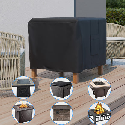 CATGOOD Fire Pit Cover Square, Waterproof Square Fire Pit Table Cover, 600D Heavy Duty Fabric with PVC Coating