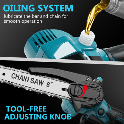 4-in-1 Cordless Pole Saw & Electric Pruning Shears, 8.53FT Telescoping Pole 180¡ã Rotating Head, 8 inch Cordless Tree Trimmer with 2¡Á4.0Ah Batteries for Garden Pruning