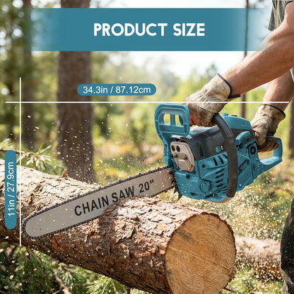 BAOKALER 20-Inch Gas Chainsaw, 3.4HP Powerful Chainsaws, 10700 RPM 2-Cycle 62CC Heavy Duty Gas Chainsaw, for Farm/Garden/Ranch/Wood Cutting