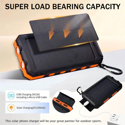 3PK Solar Power Bank, Portable Charger, 20000mAh Solar Charger with LED Flashlight, IP65 Waterproof External Backup Battery Pack Perfect for Camping, Outdoor Activities