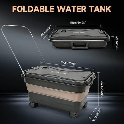 BAOKALER Portable Pressure Washer with Foldable Water Container (Black), 1160PSI High Power Washer, 21V Cordless with 4.0Ah Dual Batteries & 6-in-1 Nozzle for Car, Patio, Fence, Deck, Driveway Cleaning