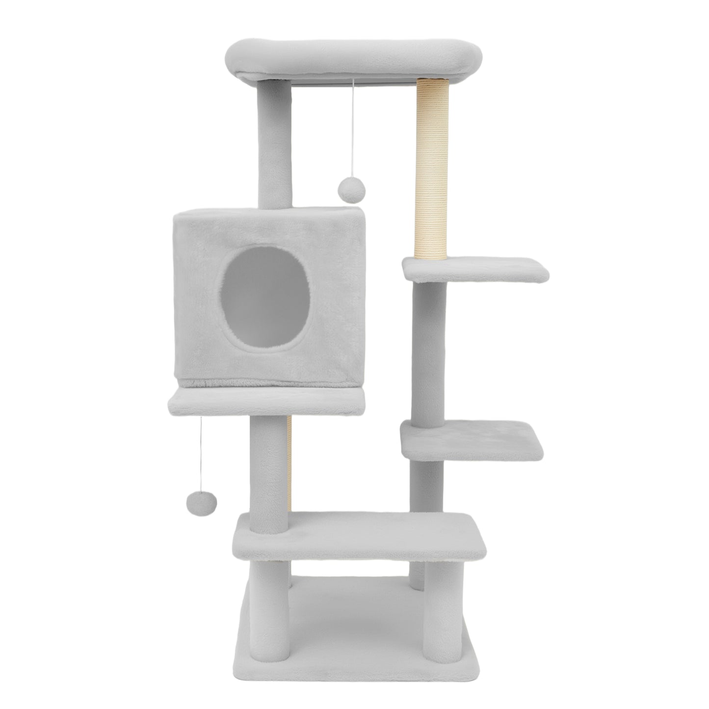 Sturdy Cat Tree: 40-Inch Indoor Cat Tower with Steps for Easy Climbing, Hiding Caves, Scratching Posts & Toys, Perfect for Big Cats