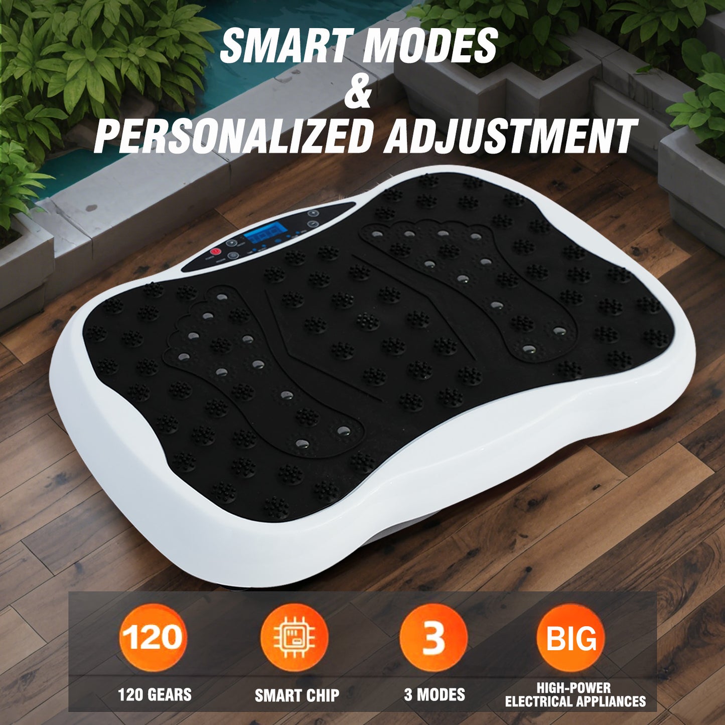 330lb Vibration Plate Exercise Machine, Vibration Board for Lymphatic Drainage, Whole Body Workout Vibrate Fitness Platform, Waver Vibration Stand for Weight Loss, Home Gym Equipment,White