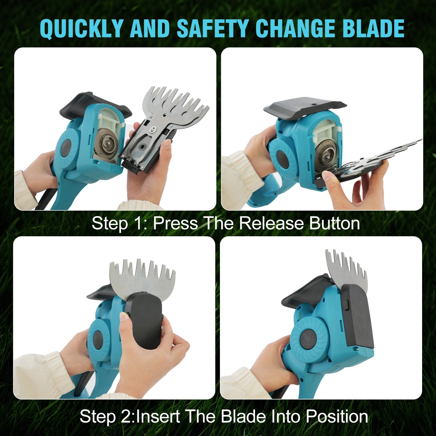 Baokaler 24V Cordless Hedge Trimmer, Hedge Trimmer with Telescopic pole, 3-in-1 Grass Shears, Shrubbery Trimmer & Electric Grass Trimmer, 2 Battery and Charger Included