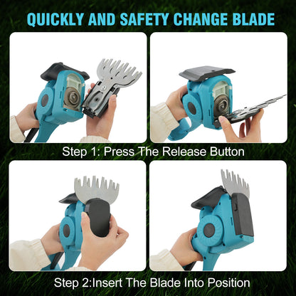 Baokaler 24V Cordless Hedge Trimmer, Hedge Trimmer with Telescopic pole, 3-in-1 Grass Shears, Shrubbery Trimmer & Electric Grass Trimmer, 2 Battery and Charger Included