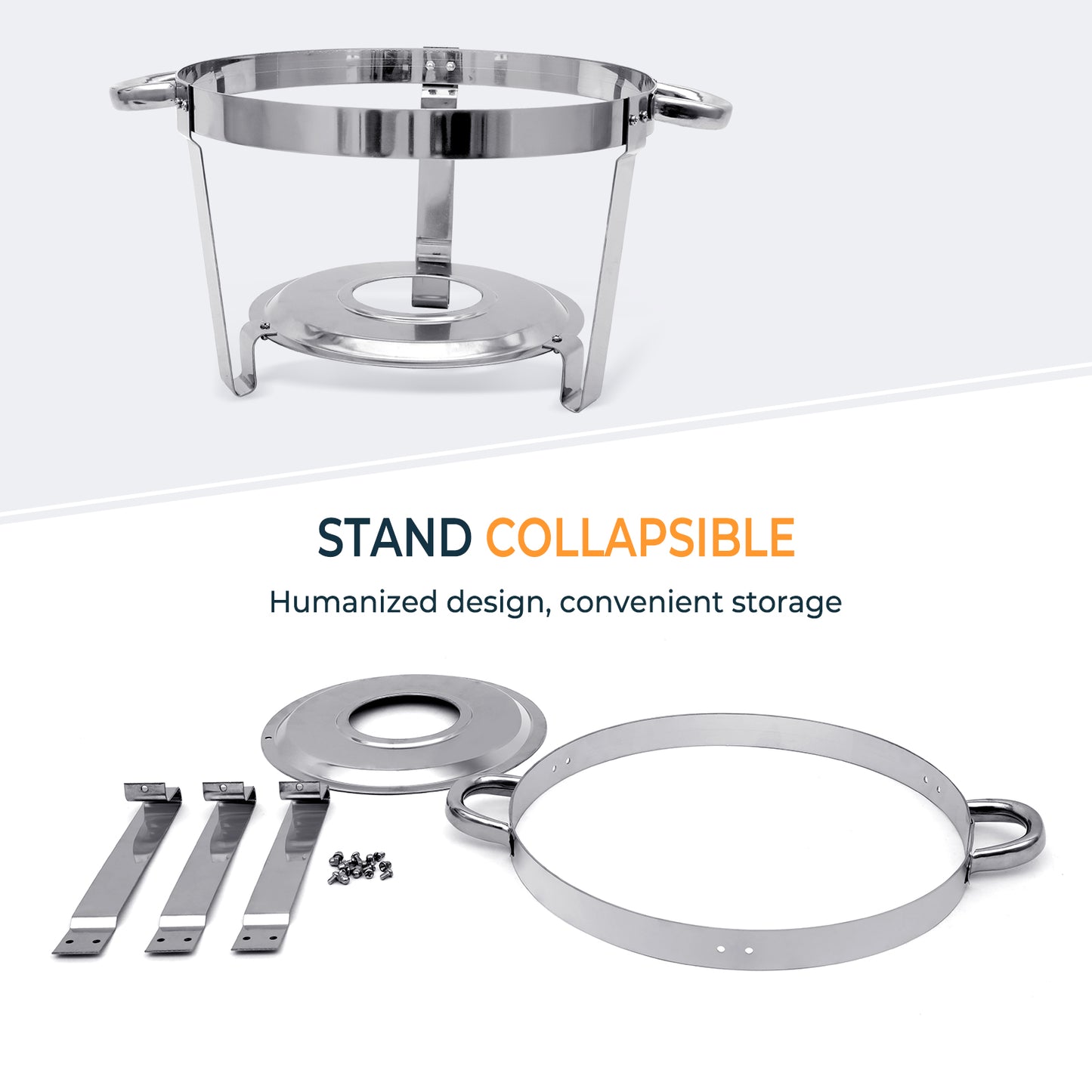 Chafing Dishes for Buffet 4 Pack, 5QT Buffet Server Food Warmer, Round Chafer and Buffet Warmer Sets, Chafing Dishes Stainless Steel for Home Parties,Catering Events
