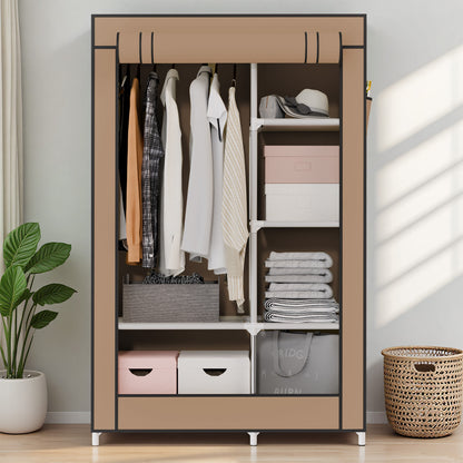 BAOKALER Closet Organizers and Storage, Hanging Closet Organization, Non-Woven Fabric Clothing Storage for Home Bedroom Living Room, Coffee