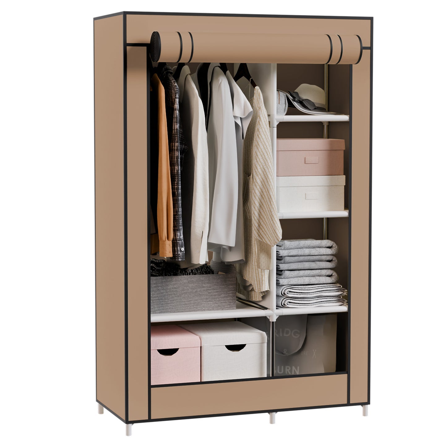 BAOKALER Closet Organizers and Storage, Hanging Closet Organization, Non-Woven Fabric Clothing Storage for Home Bedroom Living Room, Coffee
