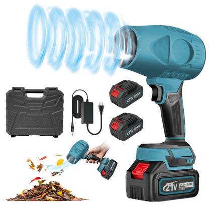 Cordless Leaf Blower with 21V 2×4.0Ah Battery and Charger, 130000RPM 190MPH 1200W Lightweight Electric Leaf Blowers for Lawn Care, Blue