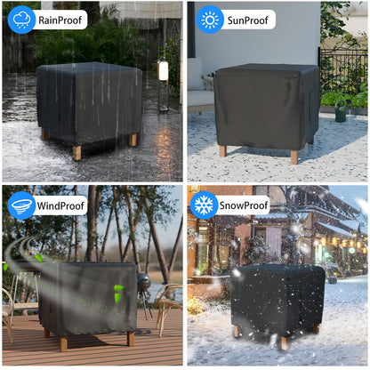CATGOOD Fire Pit Cover Square, Waterproof Square Fire Pit Table Cover, 600D Heavy Duty Fabric with PVC Coating