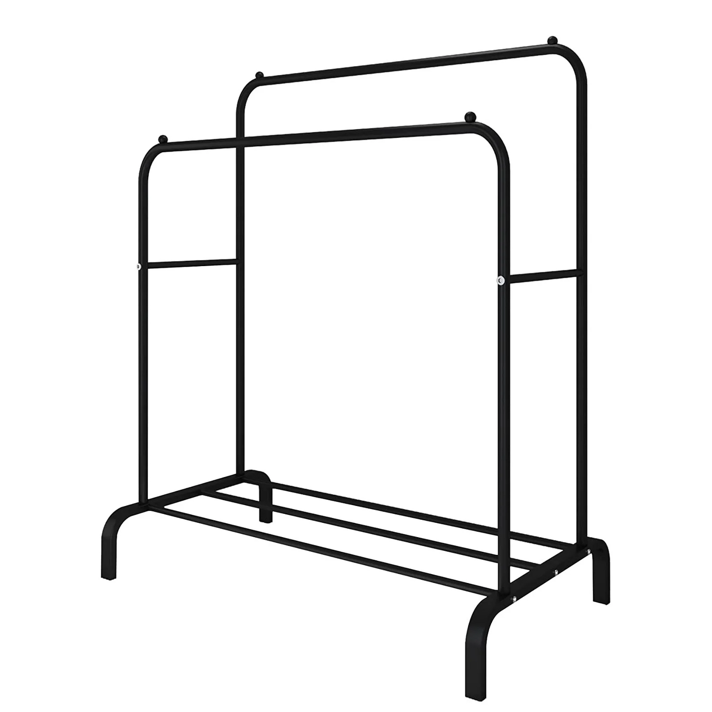 Homemart Clothes Rack without Wheels Double Garment Rack Rolling Rack for Indoor Bedroom Portable Closet 2-Pole Iron Clothes Hanger Rack Modern Garment Hanger Stand for Home