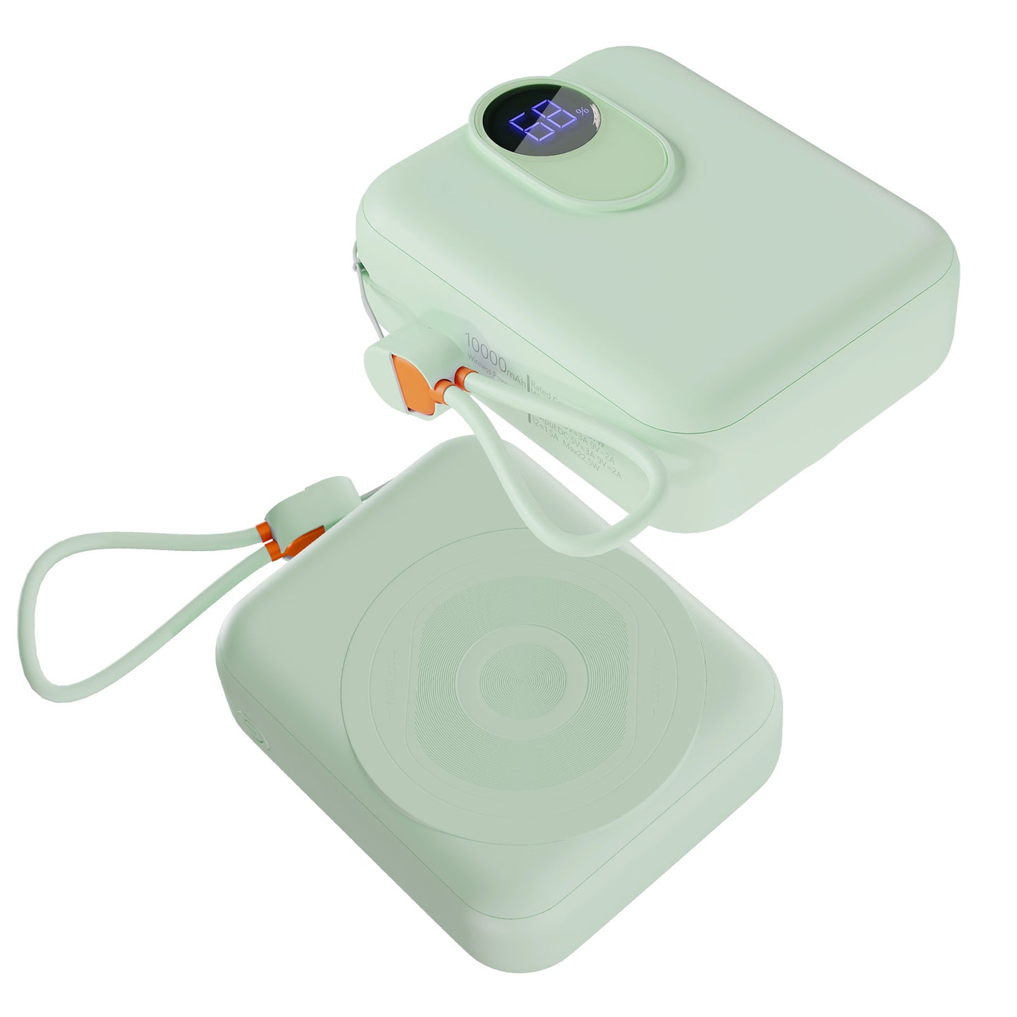 CATGOOD Magnetic Portable Charger, 10,000mAh Wireless Power Bank with USB-C Cable, Magsafe-Compatible Battery Pack for iPhone 17/16/15/14/13/12 Series(Green)