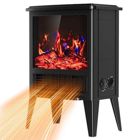 1500W Electric Fireplace Heater with 3D Realistic Flame Effect, Overheat Safety Design, Adjustable Heating Modes, Suitable for Small Spaces