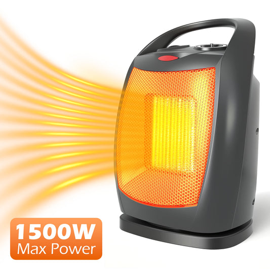 Overheat Safety Design, 1500W Electric Fireplace Heater with 3D Realistic Flame Effect, Adjustable Heating Modes