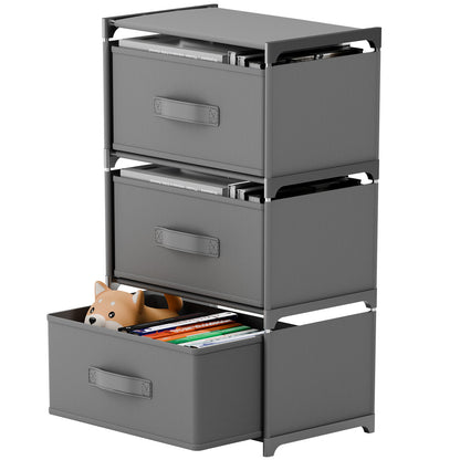 BAOKALER Multifunctional Bedroom Storage Cabinet Drawers for Clothes, Fabric Dressers for Bedroom with 3 Drawers, Small Dresser for Living Room, Hallway, Gray