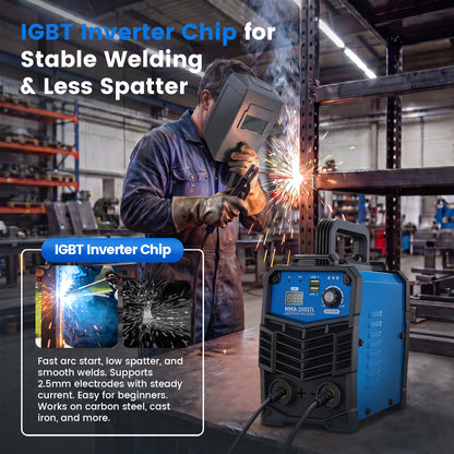 200A Display 110V IGBT Stick Welder Portable MMA Welding Machine with Dual USB and Shoulder Strap