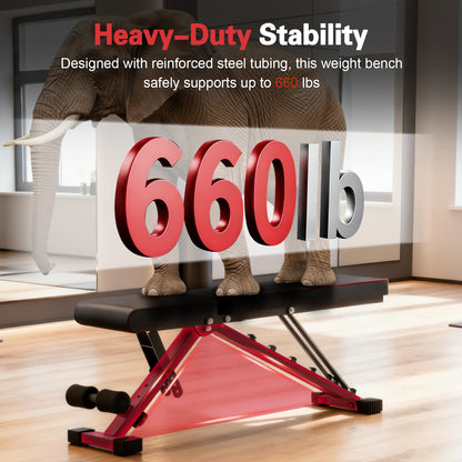 Weight Bench, Incline Bench Press for Full Body, 72 Training Angles Adjustable, 990 LBS Capacity & Foldable Design for Home Gym